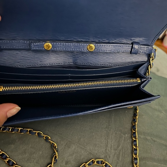 Slate Vitello leather Prada move wallet - Picture 5 of 13